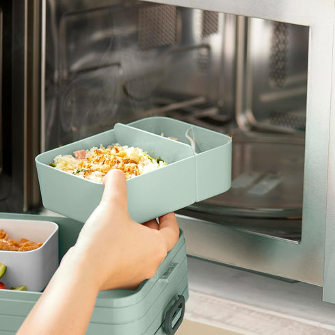 MEPAL, Bento Lunch Box Midi with 2 Compartments for Food Storage, a Detachable Box Including a Fork, Portable, BPA Free, Nordic Green, Holds 30.4 ...