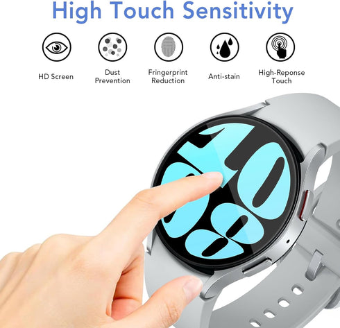 SPGUARD [2Pack Galaxy Watch 6 44mm Screen Protector, Auto-alignment Installation Kit Accessories Tempered Glass Screen Protector for ONLY Samsung ...