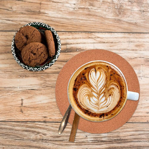 2-Pack 8" Round Cork Coasters - Plant Saucers & Trivets for Hot Pots, Absorbent Cork Mat for Drinks, DIY Craft Board...