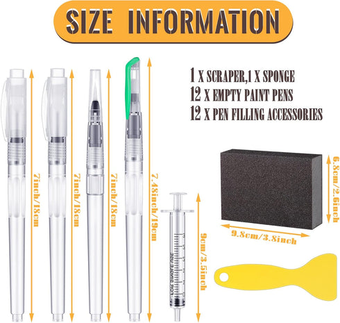 26 Pcs Touch Up Paint Pen Refillable Wall Repair Kit Fillable Paint Brush Pens for Interior Paint Touch Ups to Drywall, Cabinets Store Furniture H...