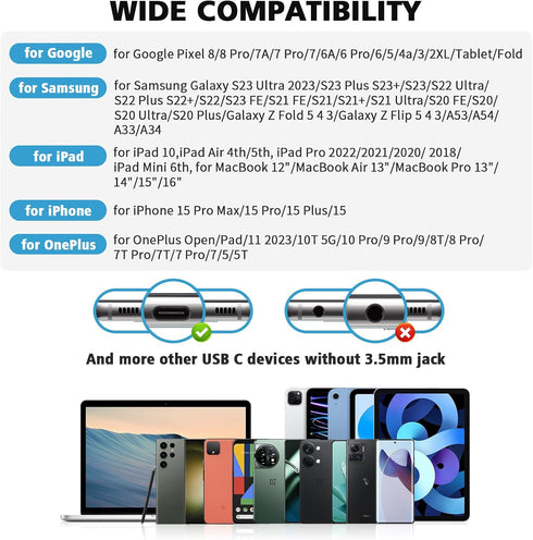 USB C Headphones for iPhone 15 Pro Max Plus iPad, Type C Earphones Noise Isolating with Mic Stereo Volume Control Android Wired Earbuds for Samsun...