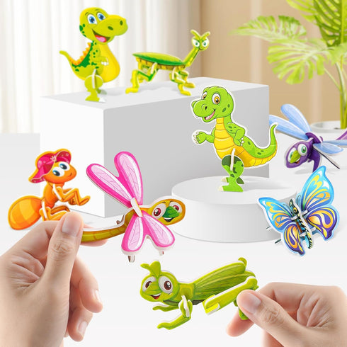 3D Cartoon Puzzles,100 Pcs 3D Puzzles for Kids,Educational 3D Cartoon Puzzle,3D Puzzles for Kids Ages 4-10,Educational Montessori Toys,Kids Birthd...