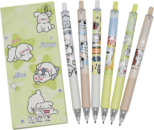 12PCS Novelty Dog Gel Pens Cartoon Puppy Pens Retractable Animal Pen Black Ink For School Supplies Office Party Birthday...