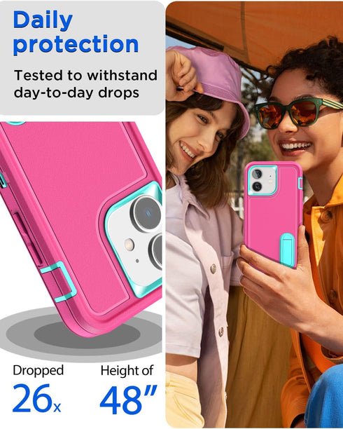 AICase for iPhone 12/12 Pro Case Built-in Kickstand with Glass Screen Protector+Camera Lens,Heavy Duty Drop Protection Full Body Rugged Shockproof...