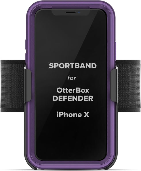 ENCASED Workout Armband for Otterbox Defender Case - Apple iPhone X/iPhone Xs Adjustable Sports Band (Fits arm Sizes XS-XXL) (case not Included)...