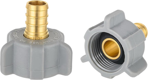 (Pack of 2) EFIELD 1/2 Inch Pex X 7/8 Inch Toilet Ballcock Swivel Straight Adapter, Brass Plumbing Fittings (2)...