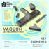 1.25" Gray Vacuum Attachment Kit with 2 Adapters (1-3/8" & 1-1/4") Floor Brush, Crevice Tool, Dust Brush, Upholstery Tool Compatible with Miele, E...