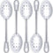 Super Strong, Ergonomic 11 in Serving Spoon 5 Pk. Big, Perforated Stainless Steel Spoons for Cooking, Baking and Basting. Best Kitchen Flatware fo...