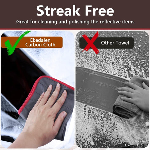 Carbon Cloth Lint Free Glass Cleaning Cloth Window Polishing Streak Free Microfiber Miracle Easy Clean Rag Reusable for Mirror Kitchen Dish Auto D...