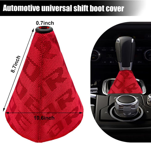 Car Shift Knob Dust Cover, Shift Boot Cover, Hyper Fabric Manual/Automatic Shifter Shift Boot Cover, Gear Shift Knob Cover for Protection & Decor,...