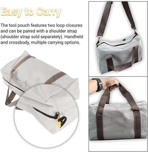 Tool Bag, Large Capacity Storage, Wear Resistant, Portable and Universal, Professionals Choice, Convenient Wide Mouth for Auto Repair, Woodworking...