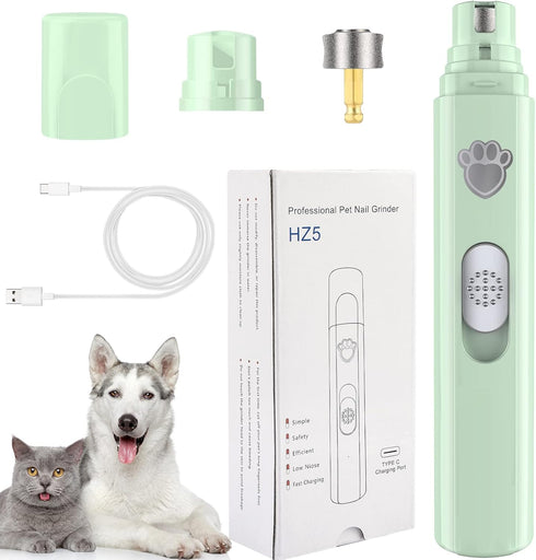 Dog Nail Grinder, 2-Speed Rechargeable Dog Nail Trimmers for Large Medium & Small Dogs, Upgrade Professional Electric Pet Paws Grooming, Quiet Pup...