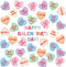 83 Pcs Galentines Day Conversation Heart Cutouts Bulletin Board Candy Hearts Cutouts Border Galentines Classroom Decorations for Galentine's Party...