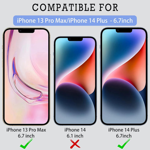 Privacy Screen Protector with Front Camera Cover Compatible for Phone 13 Pro Max/Phone 14 Plus,Anti-Spy Tempered Glass Screen Protection and Spy C...