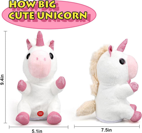 TOY Life Plush Unicorn Toys Baby Musical Talking Toys Repeat What You Say Infant Toys, Stuffed Newborn Toys with Dancing Singing Toys for Babies B...