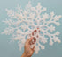 6pcs Large White Snowflakes Ornaments 12” Big Plastic Glitter Snowflake for Winter Indoor Outdoor Christmas Tree Window Room Decorations Giant Cra...