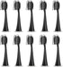 Replacement Toothbrush Heads for Burst Sonic Toothbrush with Dust Cover Caps, Charcoal Soft Bristles, Black, Pack of 10...