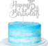 Silver Glitter Happy 75th Birthday Cake Topper - 75th Birthday Cake Topper, 75th Birthday Party Decoration...