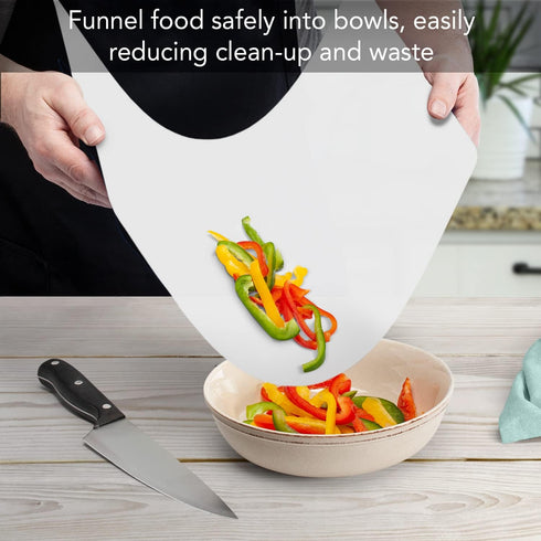 Cut N' Funnel Large Food Service Grade Heavy Gauge Flexible Plastic Cutting Board Mat 1 Pack Made in the USA BPA Free Dishwasher Safe...