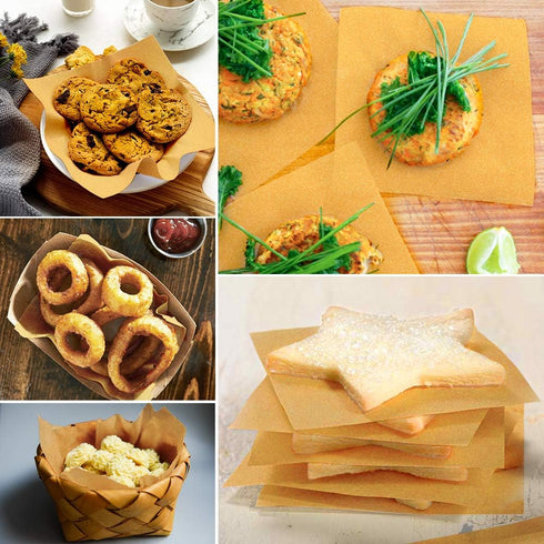 Hiware 200 Count Unbleached Parchment Paper Squares 6" x 6", Non-Stick Wax Paper Sheets for Separate Burgers, Cookies & Other Foods When Storing, ...
