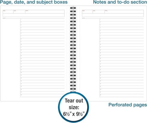 Cambridge Notebook, Business Notebook, 7-1/4" x 9-1/2", 80 Sheets, Ruled, Action Planner, Flexible Cover, Wirebound, Gray (06122)...