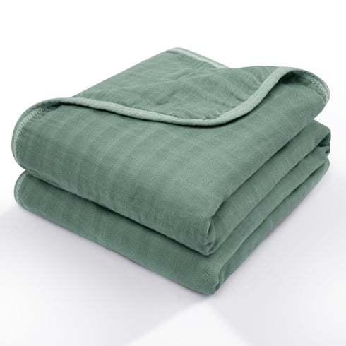 MEXXI Muslin Baby Blanket, Quilt Blanket for Baby, 4-Layer Super Soft and Lightweight Crib Blanket for Unisex Baby Girls Boys 43 * 39 (Sage Green)...