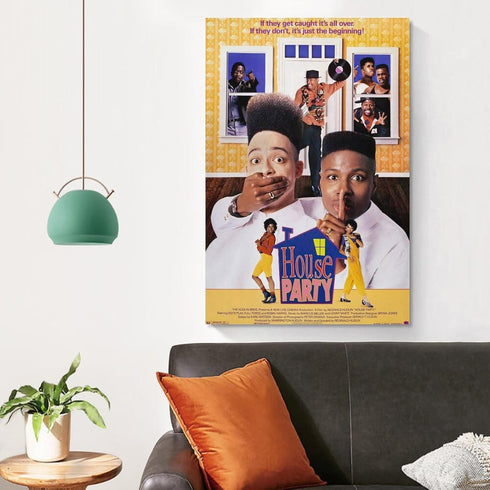 House Party Movie Posters 1990 Comedy Movies Poster Wall Decor Painting Canvas Wall Art Prints for Wall Decor Room Decor Bedroom Decor Gifts 16x24...