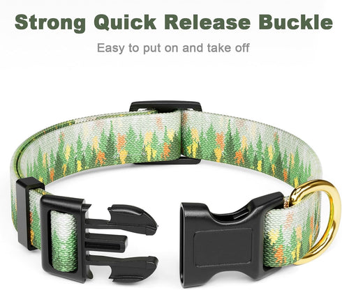 Dog Collar, Adjustable Boho Dog Collars for Medium Dogs, Cute Personalized Puppy Collar for Boy and Girl Dogs, Soft Nylon Pet Collar with Quick Re...
