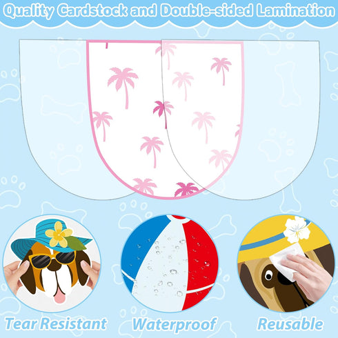 Summer Dog Bulletin Board Decorations Hawaiian Dog Theme Classroom Back to School Bulletin Board Border Set Cute Puppy Pet Dog Paw Paper Cutouts f...