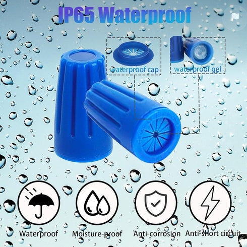 30PCS Waterproof Wire Electrical Connectors 22AWG-12AWG, Outdoor Seal Electrical Twist Nuts Caps Cable Terminal Connector for Landscape Light, Irr...