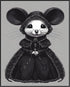 Posterizer 1 pcs- cute gothic mouse-black and white art-Gothic Art-Art for Animal Lovers- Living Room Bedroom Decor- unframed wall art...
