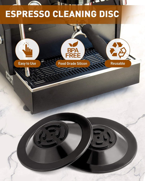 2PCS Espresso Cleaning Disc, 54mm Silicon Backflush Disc for Select Breville Espresso Machines, Breville Accessories Compatible with BES810BSS, BE...