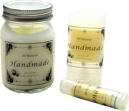 Homemade Skincare Products Adhesive Labels Stickers for Lip Balm Handcream Candle Container Tubes 20pcs (Handmade for All Products)...