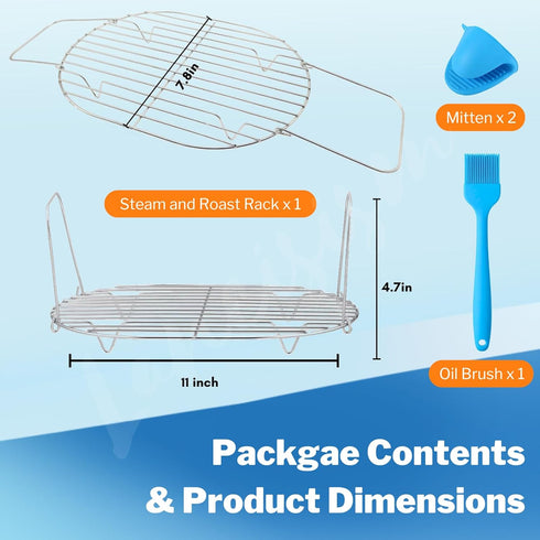 Steam and Roast Rack Compatible with Ninja Foodi Possible Cooker Pro 8.5 Qt MC1000, MC1001, MC1010 Series Slow Cooker Crock Pot- 304 Stainless Ste...