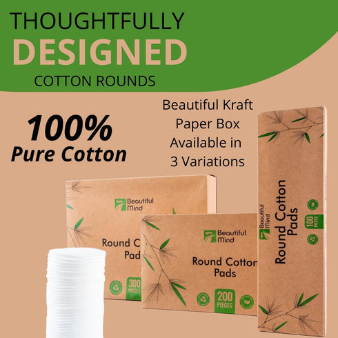 Cotton Rounds Makeup Remover Pads – Pack of 100 – Lint Free Eco-Friendly & Compostable – Use as Makeup Applicator, Nail Polish Remover, or Baby Ca...