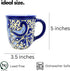 Talavera Mug - Hand Painted Mexican Coffee Mug - Authentic Mexican Decor - Blue and White - Taza Mexicana Azul Blanco...