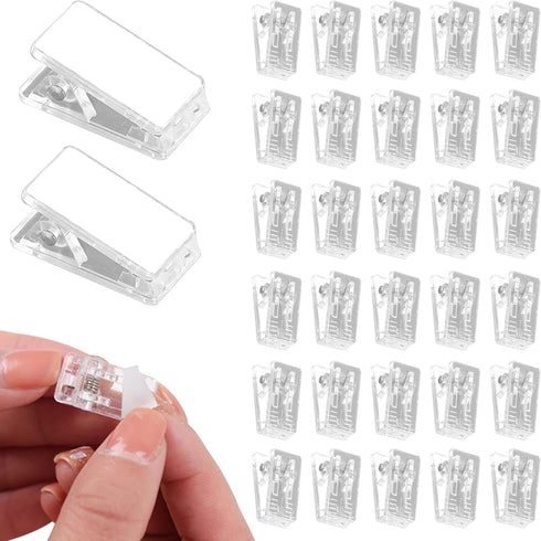 30pcs Transparent Self Adhesive Clips - Ideal for Wall Tapestry, Photo, and Poster Hanging...