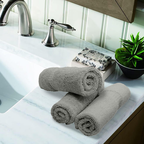 Luxury Hotel & Spa Quality, 100% Turkish Cotton 700 GSM Cloth, for Body wash, Makeup Remover & Facial Cleaning, Baby, face, loofah, Dobby Border S...