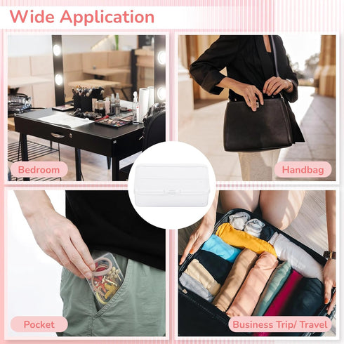 12PCS Hair Tie Organizer, Transparent Mini Storage Box, Rectangle Clear Plastic Storage Container, Portable Small Items Holder with Lid for Home, ...
