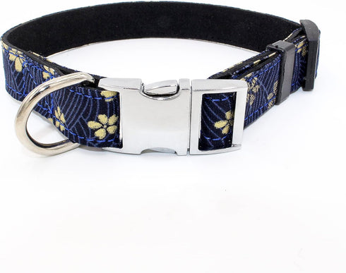 Dog Collar, Cotton Designer Dogs Collar Cute Flower Dog Collars for Girl Female Puppy Collar for Small Medium Large Dogs Gift (S, Flower Blue)...