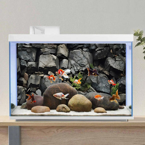 AWERT 24x16 inches Stone Aquarium Background Grey Rock Fish Tank Background Rocky Terrarium Background...