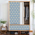 039 Peel and Stick Damask Wallpaper 17.7in×9.8ft Blue/Beige Removable Contact Paper Self Adhesive Vinyl Film for Drawer Furniture Renovation and H...