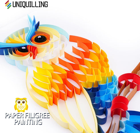 Uniquilling Quilling Paper Quilling Kit for Adults, 8 * 10-inch Witty Owl, Exquisite Handmade for Beginner DIY Craft Painting Kits Tools, Home Roo...