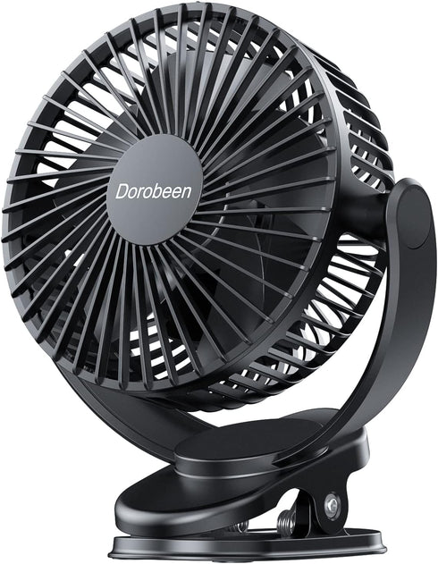 Dorobeen Portable Clip on Fan, 5000mAh Battery Powered Fan, 3 Speed Quiet Rechargeable Mini Desk Fan, 360° Rotate Personal Cooling Fan for Home Of...