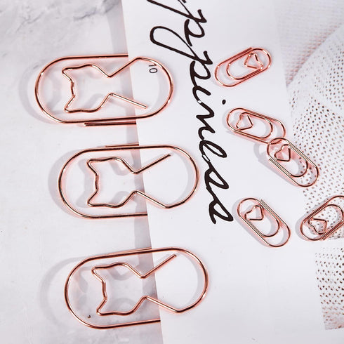 Cat Paper Clips ?Jumbo Paper Clips Rose Gold 2 inch Decorative Fat 50pcs 50mm Wide Non Skid Smooth Finish Steel Wire Bookmark Cute Office Supplies...