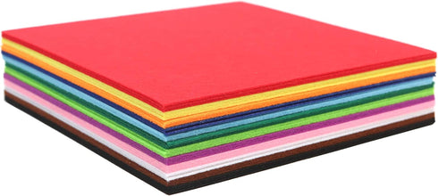 Craft Stiff Felt Squares - 10 x 10 Inch - 36 Pack - 12 Colors, 3 of Each Color - 2mm Thick Sheets...