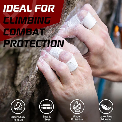 Pro Finger Tape 8 Pack - 0.5” x 45 Ft White Athletic Sports Tape - Finger Tape for Rock Climbing,Bjj,Jiu-Jitsu,Wrestling,Judo...