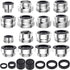16 pcs Faucet Adapter Kit, CNYMANY Kitchen Aerator Adapter Set Male Female Sink Faucet Adapter Connecting Garden Hose Water Filter Standard Hose v...