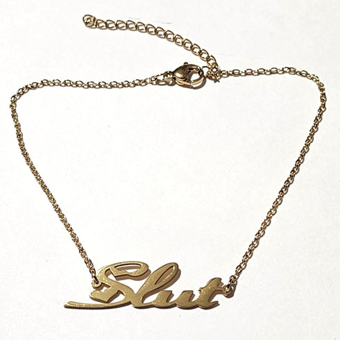Slut Ankle Bracelet, Slut Anklet - Sliver Plated or Gold Plated Slut Anklet, Swinger Lifestyle Jewelry - Slut Anklet - Slut Ankle Bracelet...