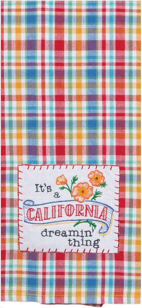 2 Piece Kay Dee Home State of California Embroidered Kitchen Towel Bundle...